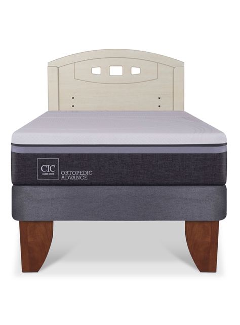 Cama Europea Ortopedic Advance 1.5 Plazas + Respaldo Gales Alpino-2