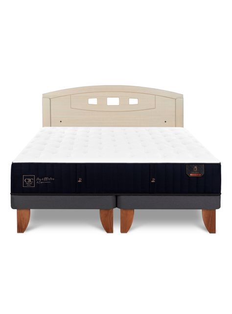 Cama Europea Premium 2 Plazas Base Dividida + Respaldo Gales Alpino-2