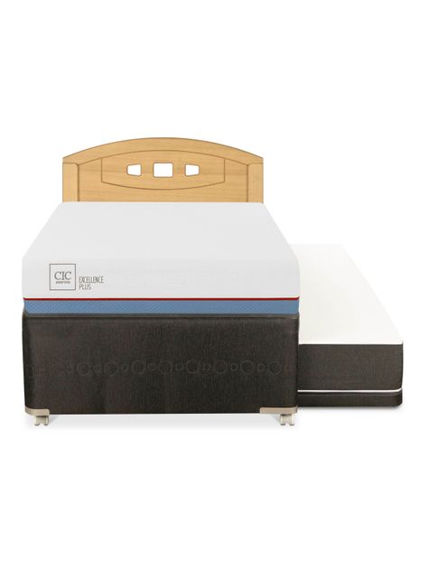 Diván Excellence Plus Black 1.5 Plazas Respaldo Gales Mostaza-2