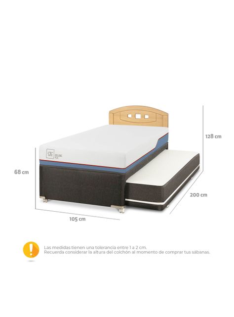 Diván Excellence Plus Black 1.5 Plazas Respaldo Gales Mostaza-1