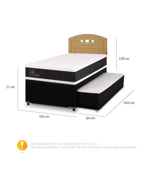 Diván Ortopedic Black 1.5 Plazas + Respaldo Gales Mostaza-1