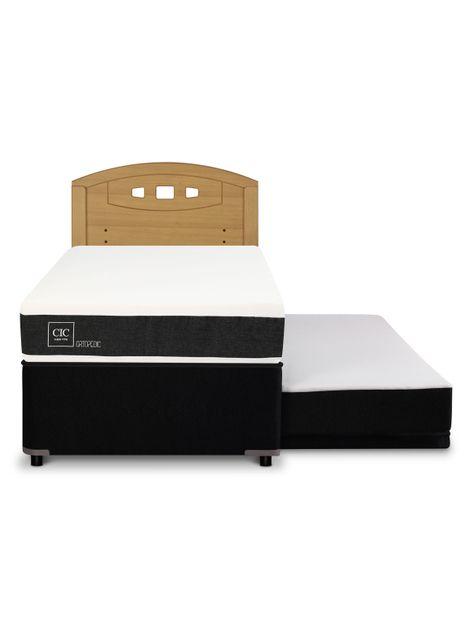 Diván Ortopedic Black 1.5 Plazas + Respaldo Gales Mostaza-2