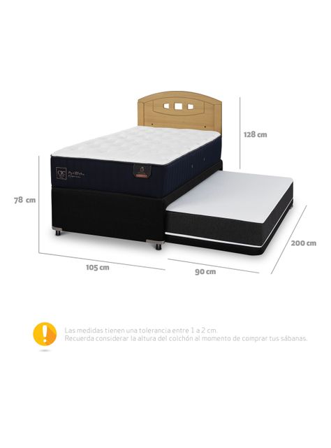 Diván Premium Black 1.5 Plazas Respaldo Gales Mostaza-1