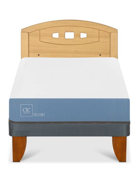 Cama Europea Excellence 1.5 Plazas + Respaldo Gales Mostaza-2