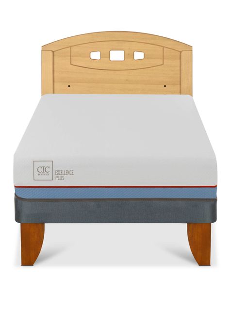 Cama Europea Excellence Plus 1.5 Plazas + Respaldo Gales Mostaza-2