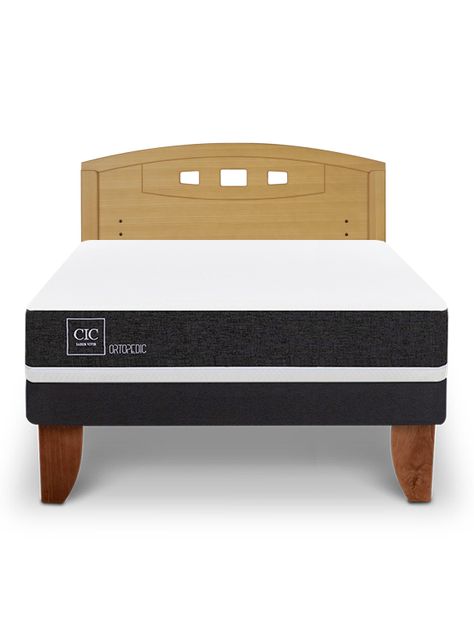 Cama Europea Ortopedic 2 Plazas + Respaldo Gales Mostaza-2
