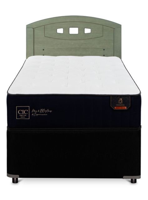 Diván Premium Black 1.5 Plazas Respaldo Gales Olivo-2