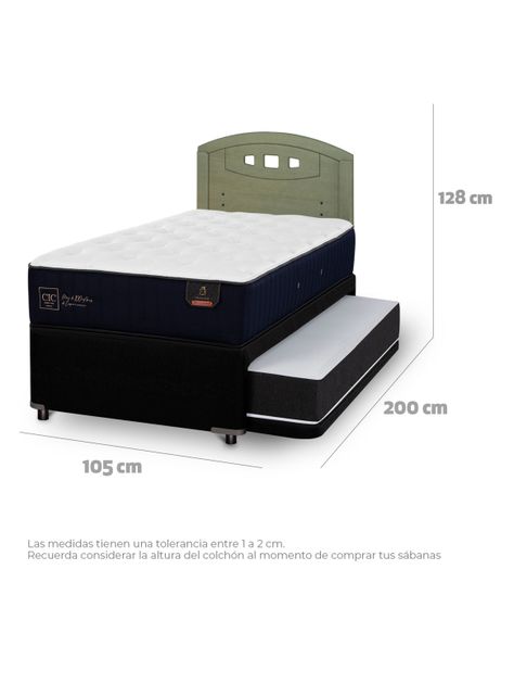 Diván Premium Black 1.5 Plazas Respaldo Gales Olivo-1