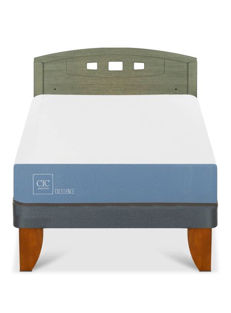 Cama Europea Excellence 1.5 Plazas + Respaldo Gales Olivo-2