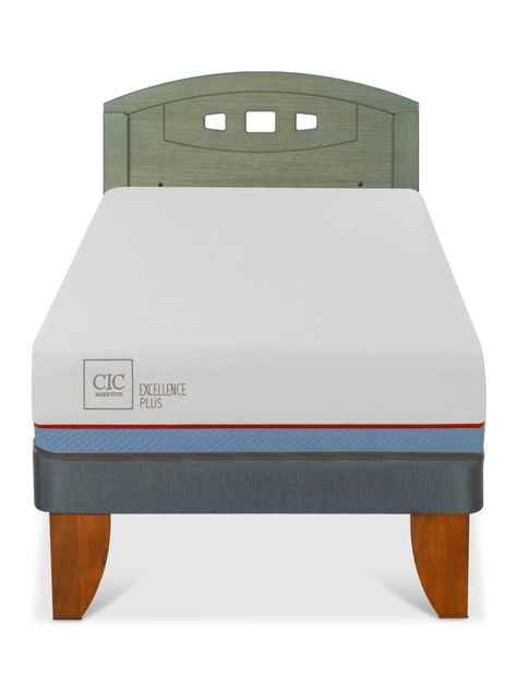Cama Europea Excellence Plus 1.5 Plazas + Respaldo Gales Olivo-2