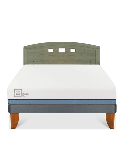 Cama Europea Excellence Plus 2 Plazas + Respaldo Gales Olivo-2