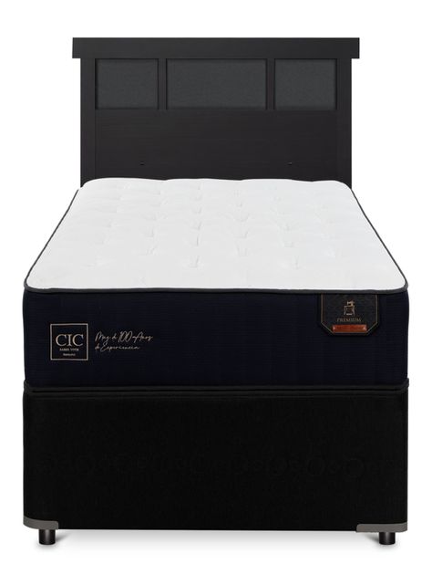 Diván Premium Black 1.5 Plazas Respaldo Dublín Negro-2