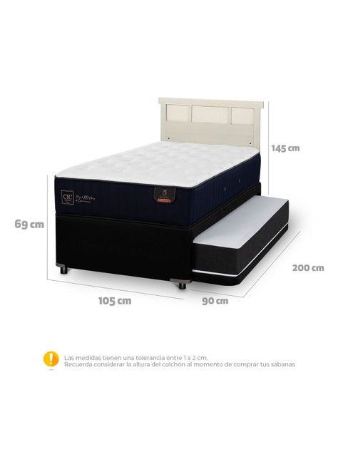 Diván Premium Black 1.5 Plazas Respaldo Dublín Alpino-1