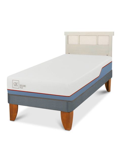 Cama Europea Excellence Plus 1.5 Plazas + Respaldo Dublín Alpino-0