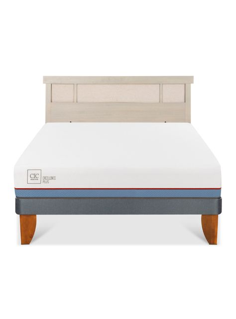Cama Europea Excellence Plus 2 Plazas+ Respaldo Dublín Alpino-2