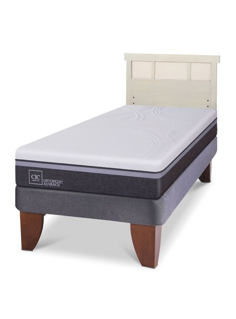 Cama Europea Ortopedic Advance 1.5 Plazas + Respaldo Dublín Alpino-0
