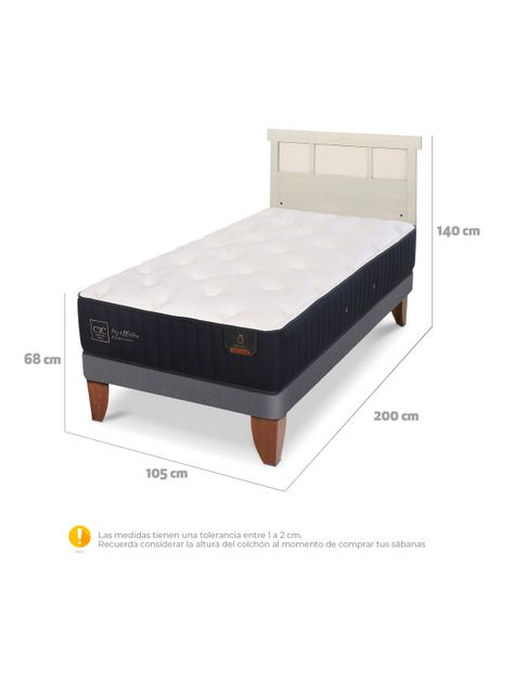 Cama Europea Premium 1.5 Plazas + Respaldo Dublín Alpino-1