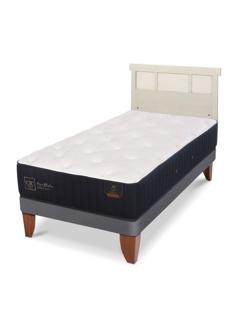 Cama Europea Premium 1.5 Plazas + Respaldo Dublín Alpino-0