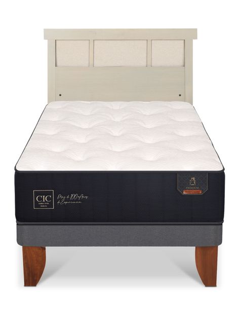Cama Europea Premium 1.5 Plazas + Respaldo Dublín Alpino-2