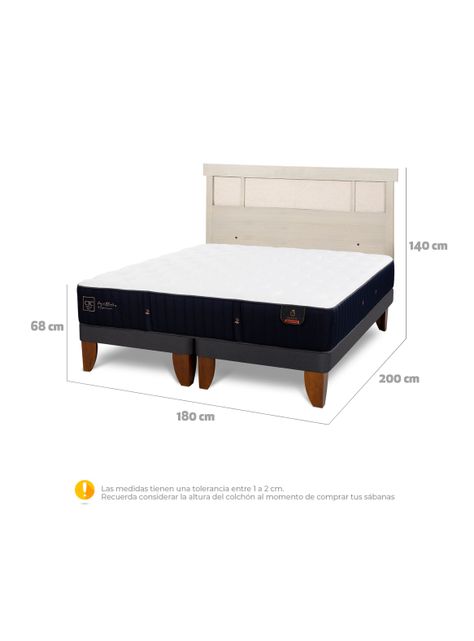 Cama Europea Premium King + Respaldo Dublín Alpino-1