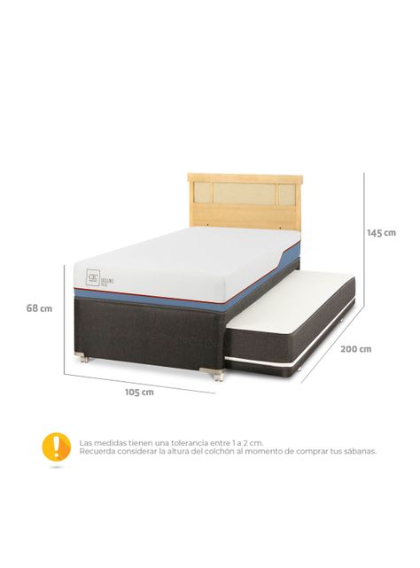 Diván Excellence Plus Black 1.5 Plazas Respaldo Dublín Mostaza-1