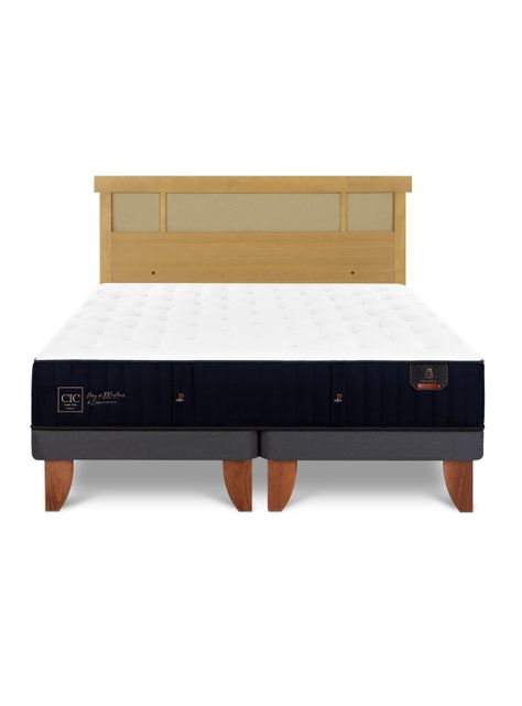 Cama Europea Premium King + Respaldo Dublín Mostaza-2