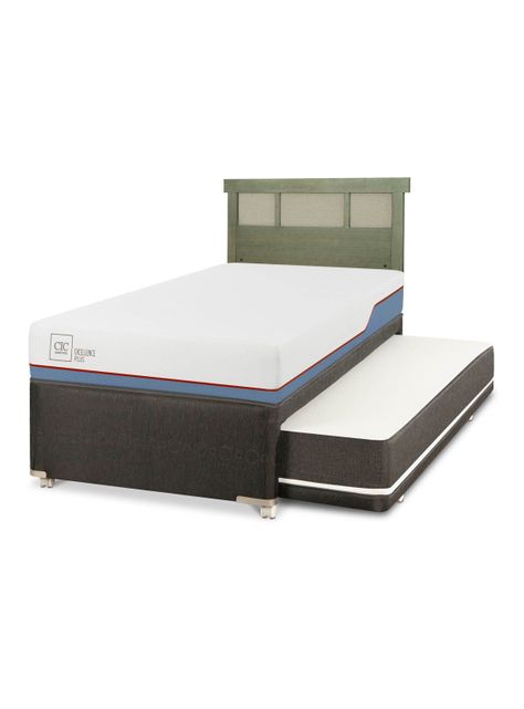 Diván Excellence Plus Black 1.5 Plazas Respaldo Dublín Olivo-0