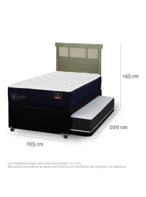 Diván Premium Black 1.5 Plazas Respaldo Dublín Olivo-1