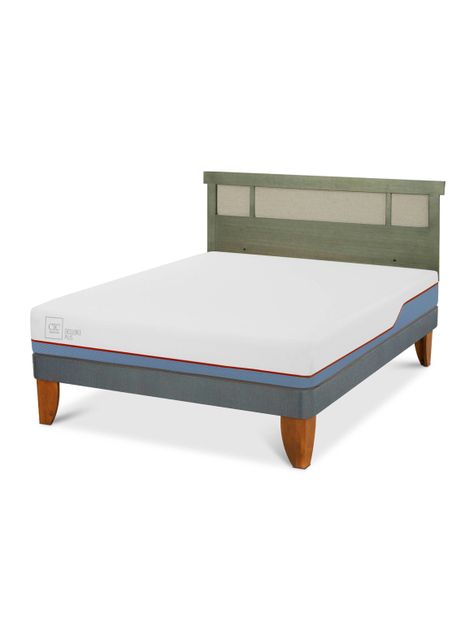 Cama Europea Excellence Plus 2 Plazas+ Respaldo Dublín Olivo-0