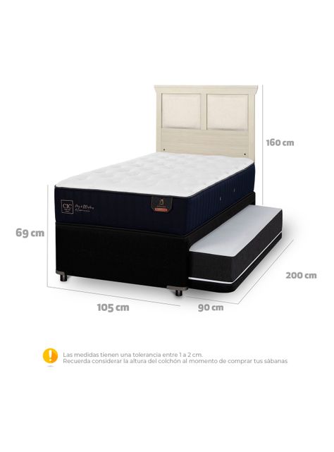 Diván Premium Black 1.5 Plazas Respaldo Torino Alpino-1
