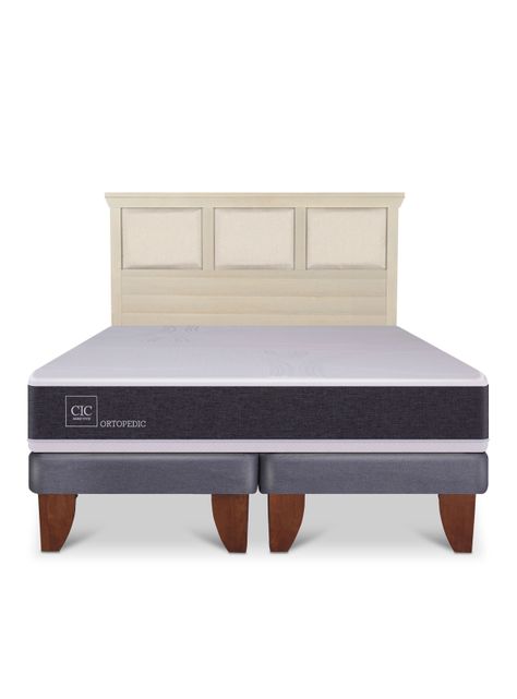 Cama Europea Ortopedic 2 Plazas Base Dividida + Respaldo Torino Alpino-2