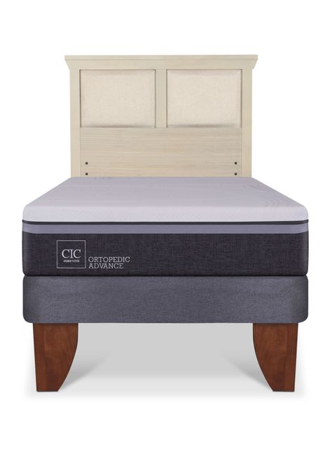 Cama Europea Ortopedic Advance 1.5 Plazas + Respaldo Torino Alpino-2
