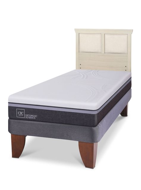 Cama Europea Ortopedic Advance 1.5 Plazas + Respaldo Torino Alpino-0