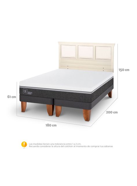 Cama Europea Ortopedic Advance King + Respaldo Torino Alpino-1