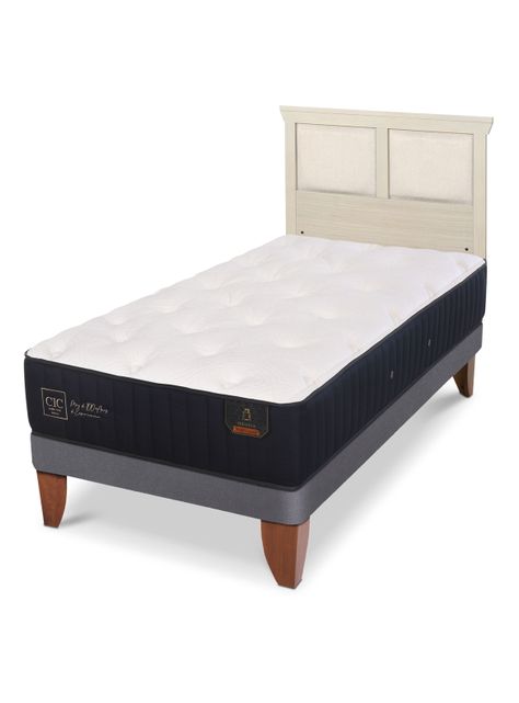 Cama Europea Premium 1.5 Plazas + Respaldo Torino Alpino-0