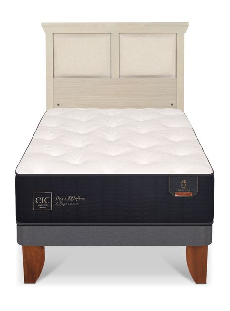 Cama Europea Premium 1.5 Plazas + Respaldo Torino Alpino-2