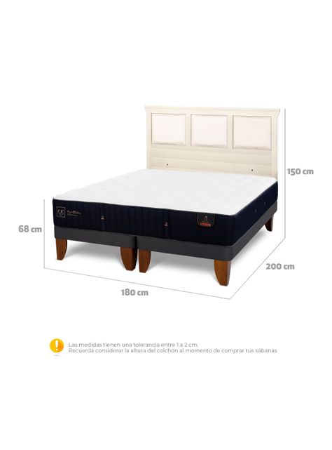 Cama Europea Premium King + Respaldo Torino Alpino-1