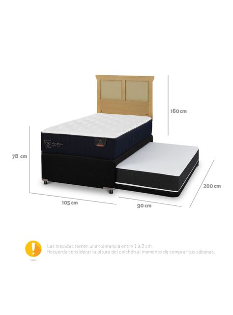 Diván Premium Black 1.5 Plazas Respaldo Torino Mostaza-1