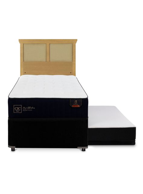 Diván Premium Black 1.5 Plazas Respaldo Torino Mostaza-2
