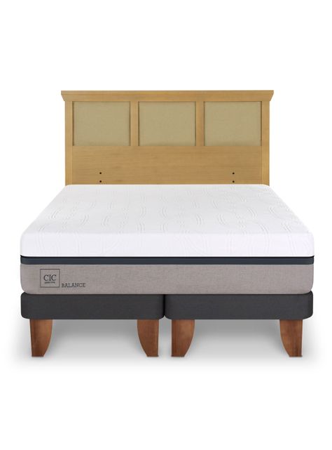 Cama Europea Balance King + Respaldo Torino Mostaza-2
