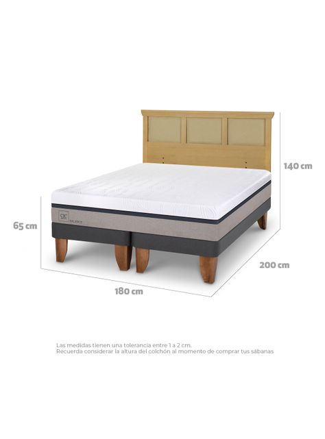 Cama Europea Balance King + Respaldo Torino Mostaza-1