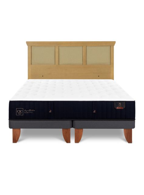 Cama Europea Premium King + Respaldo Torino Mostaza-2