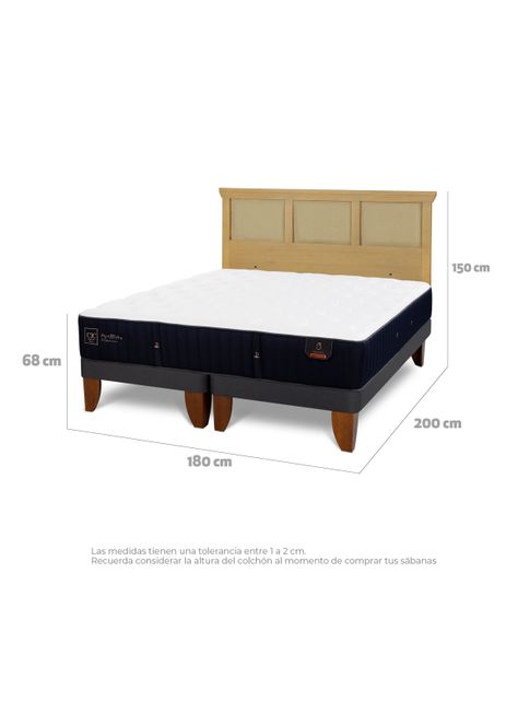 Cama Europea Premium King + Respaldo Torino Mostaza-1