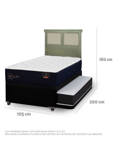 Diván Premium Black 1.5 Plazas Respaldo Torino Olivo-1