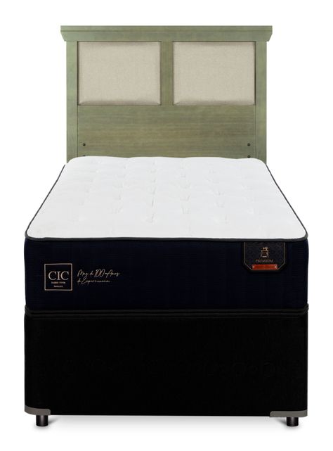 Diván Premium Black 1.5 Plazas Respaldo Torino Olivo-2