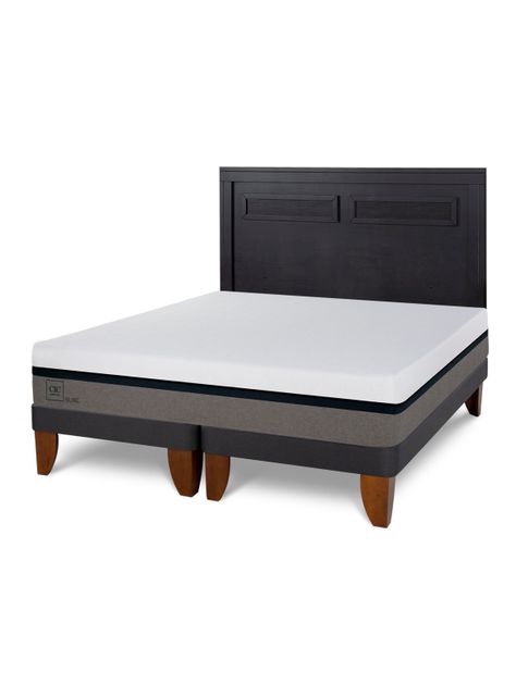Cama Europea Balance King + Respaldo Milán Negro-0