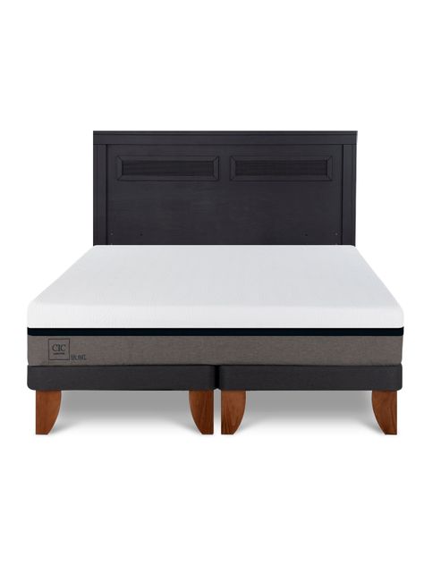 Cama Europea Balance King + Respaldo Milán Negro-2