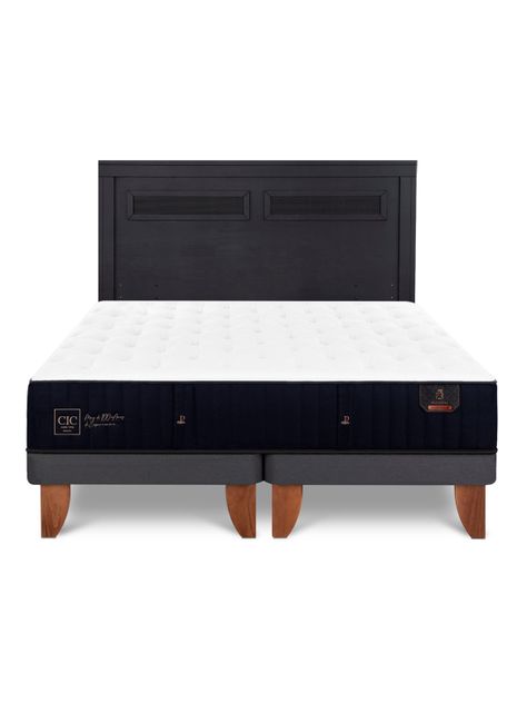 Cama Europea Premium King + Respaldo Milán Negro-2