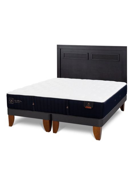 Cama Europea Premium King + Respaldo Milán Negro-0