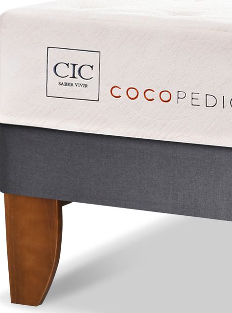 Cama Europea Cocopedic 2 Plazas Base Dividida + Respaldo Milán Negro-4